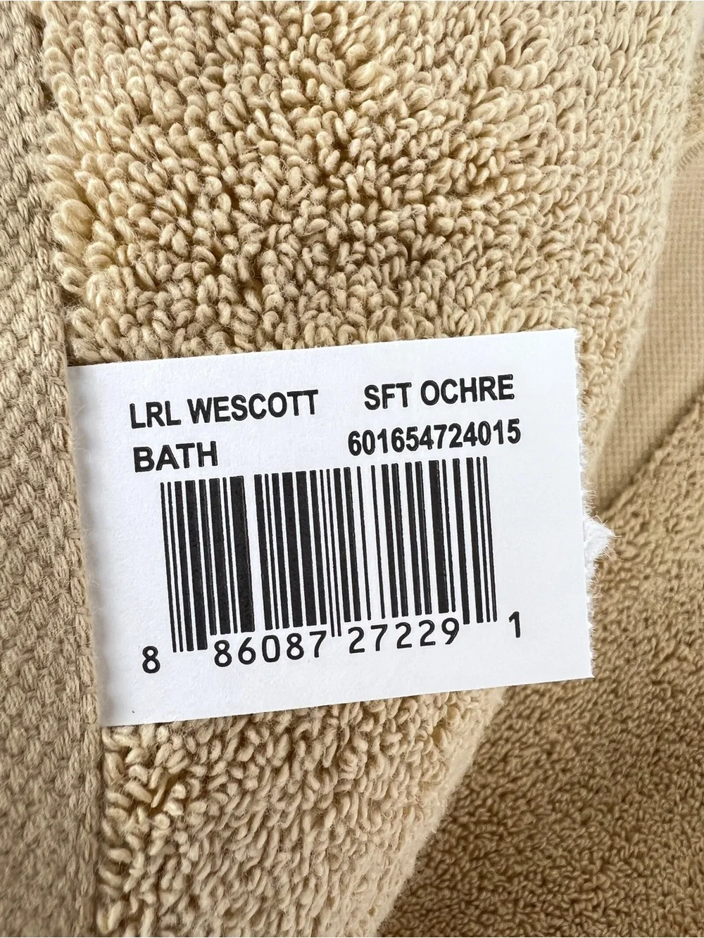 Ralph Lauren Wescott Bath Towels Soft Achre Plush 100% Cotton 2 Pc Set NEW